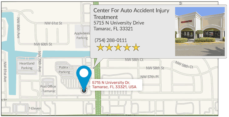 Tamarac Auto Accident Injury Chiropractic's Tamarac office location on google map